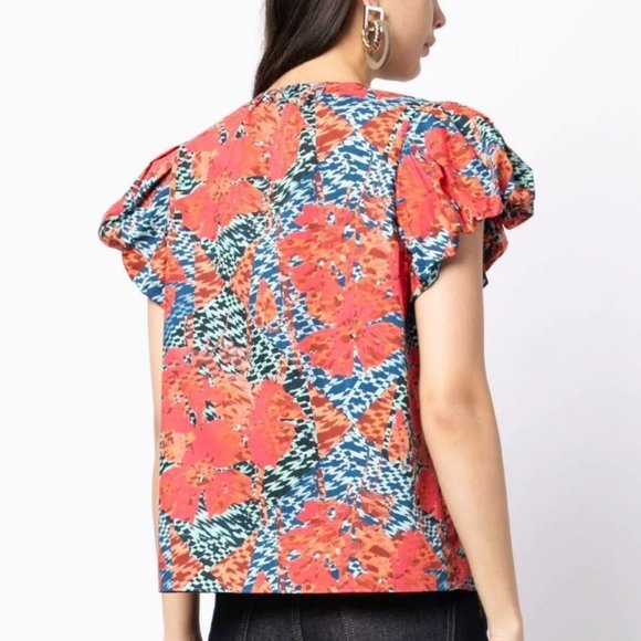 ULLA JOHNSON Iren abstract print blouse - 2 - Picture 4 of 7